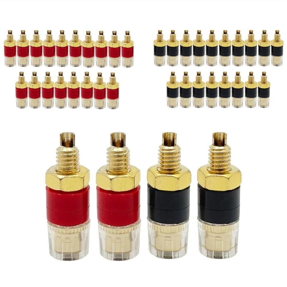 20PCS 4MM Brass Banana Connector Amplifier The Speaker Terminal Banana Plug Socket Connector