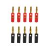10Pcs 4mm Banana Plugs Audio Speaker Wire Cable Connector Gold Plated Banana Plug Connectors Adapter for Amplifier Black Red (Color : 10Pcs Red) view 1