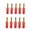 10Pcs 4mm Banana Plugs Audio Speaker Wire Cable Connector Gold Plated Banana Plug Connectors Adapter for Amplifier Black Red (Color : 10Pcs Red) view 2
