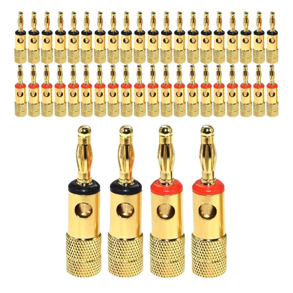 8pcs 4mm Gold-Plated Musical Cable Wire Banana Plug Adapter Audio Connector Speaker Plated Musical for Speaker Wire Amplifiers (Color : 8 Black)