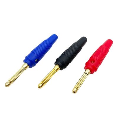 WUZDPRCJ 10Pcs 4MM Banana Plug Audio Gold Plated Speaker Connectors Amplifier Binding Post Jack Plug for Cable Terminals (Color : 10 White)