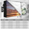 Green Tropical Outdoor TV Cover Waterproof & Weatherproof TV Covers with Roll Up Front Flat for 52-55 Inch,TV Screen Protector Remote Control Pocket,Summer Palm Coconut Tree Plant Beach Watercolor view 3