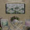 Green Tropical Outdoor TV Cover Waterproof & Weatherproof TV Covers with Roll Up Front Flat for 52-55 Inch,TV Screen Protector Remote Control Pocket,Summer Palm Coconut Tree Plant Beach Watercolor view 4