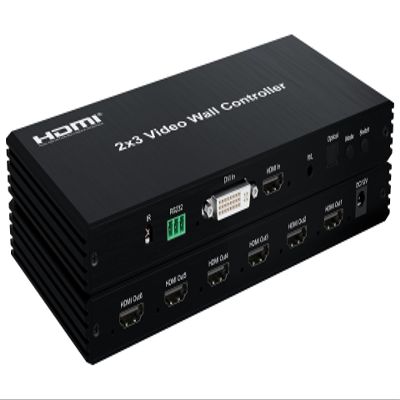 2x3 HDMI Video Wall Controller DVI TV Wall Processor with Audio 1080P 60Hz 2x3 2x2 2x1 1x2 3x2 TV Wall 6 Screen Video Wall Stitching Processor TV Splicing Box 180 Degree Rotate