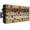 Paw Footprint Outdoor TV Cover Waterproof & Weatherproof TV Covers with Roll Up Front Flat for 40-43 Inch,Zipper TV Screen Protector Enclosure Remote Control Pocket,Rustic Yellow Country Paw Paint view 1