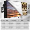Paw Footprint Outdoor TV Cover Waterproof & Weatherproof TV Covers with Roll Up Front Flat for 40-43 Inch,Zipper TV Screen Protector Enclosure Remote Control Pocket,Rustic Yellow Country Paw Paint view 3