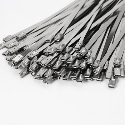 11.8inch 100Pcs Stainless Steel Cable Ties Metal Zip Ties Strap for Exhaust Wrap Multi-Purpose Heavy Duty Self-locking Fastening Ring
