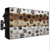 Farmhouse Paw Print Outdoor TV Cover Waterproof & Weatherproof TV Covers with Roll Up Front Flat for 60-65 Inch,Outside Zipper TV Screen Protector Enclosure Remote Control Pocket,Gradient Wooden Brown view 1