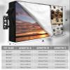 Farmhouse Paw Print Outdoor TV Cover Waterproof & Weatherproof TV Covers with Roll Up Front Flat for 60-65 Inch,Outside Zipper TV Screen Protector Enclosure Remote Control Pocket,Gradient Wooden Brown view 3