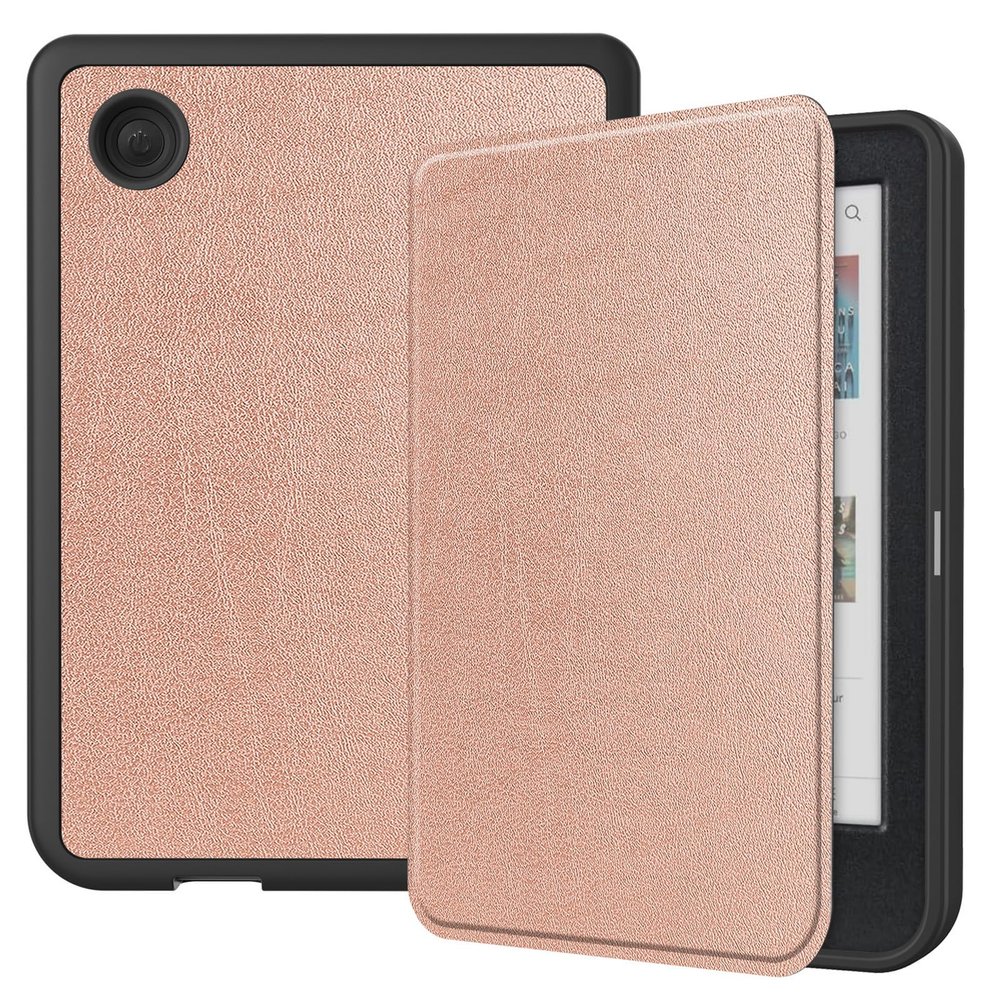 DWaybox Case for Kobo Clara Colour 6.0 inch 2024 Released, with Auto Sleep/Wake, Soft TPU Matte Back Cover, Slim Lightweight Shell Protective Smart Cover for Kobo Clara BW 6 Case -Rose Gold