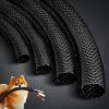 Cord Protectors from Pets No Chew Automotive Split Wire Loom Heat Resistant Cable Management Sleeve Cord Cover Audio Video Sleeving Critter Charger Cat Dog Rabbits Heavy Duty TV 25ft - 1/4 inch view 1