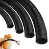Cat Dog Cord Protectors from Pets No Chew 10ft - 1/4inchRabbits Cable Sleeves Cord Management Puppy Proof Covers, Wire Loom Critter Cord Charger Protector Heavy Duty Split Sleeve Automotive TvBlack view 1