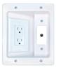 RiteAV RCA-Blue Recessed Wall Plate Cable Concealer Management Kit with Power Outlet Hides Cords and Cables view 1