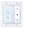 RiteAV DC-Power Recessed Wall Plate Cable Concealer Management Kit with Power Outlet Hides Cords and Cables view 1