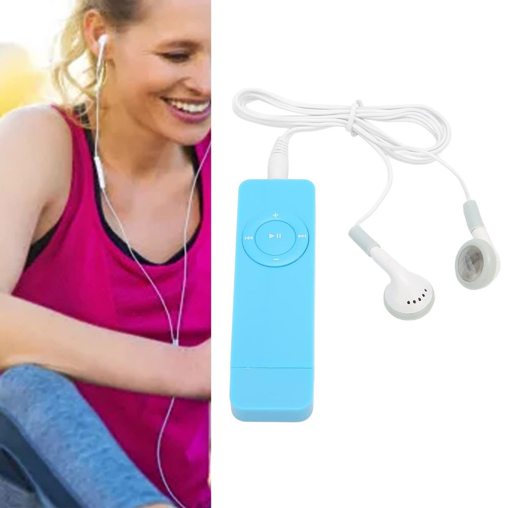 64GB Portable USB MP3 Player with Lossless Sound, Digital MP3 Music Player Memory Card Support (Blue)