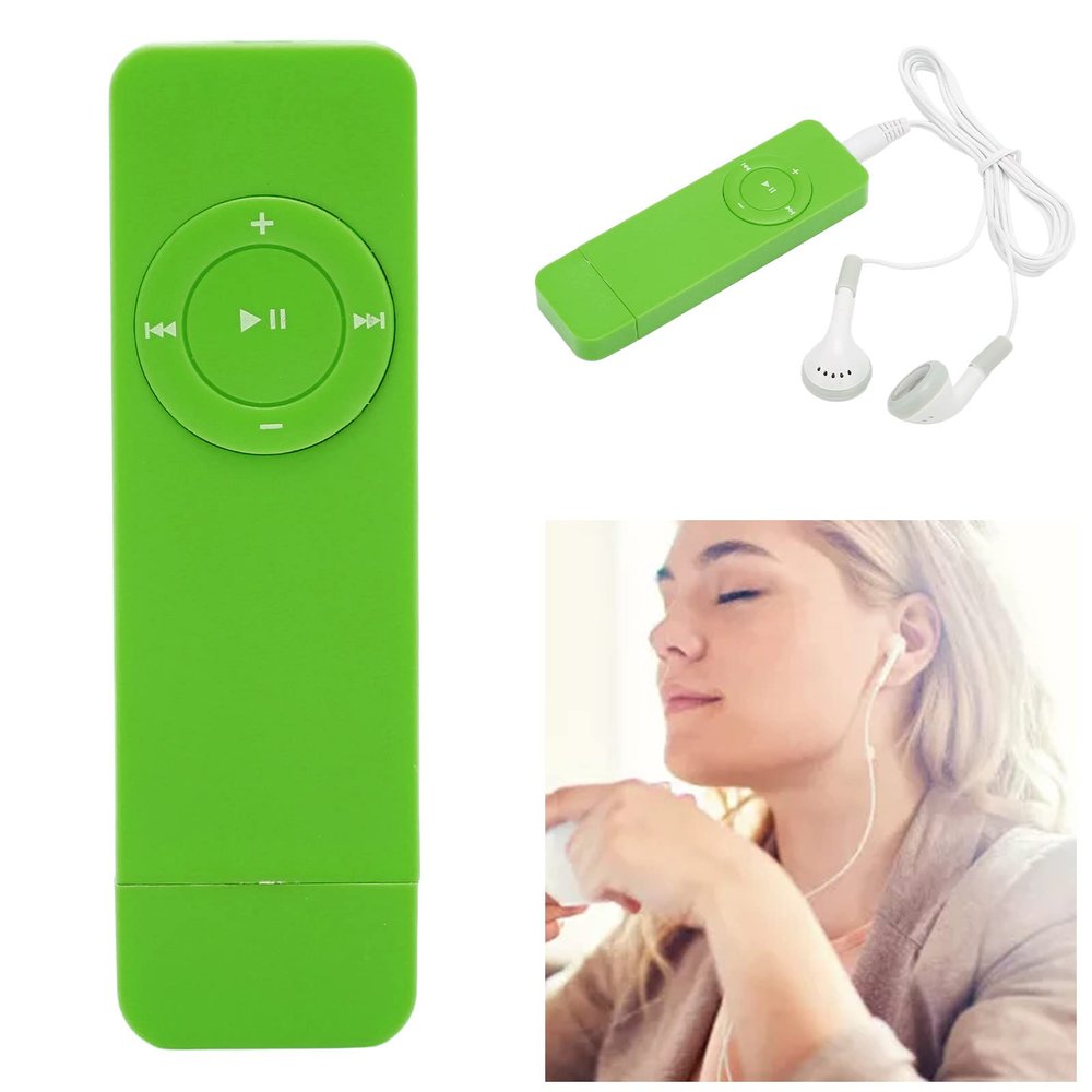 64GB Portable USB MP3 Player with Lossless Sound, Digital MP3 Music Player Memory Card Support (Green)