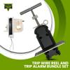 Trip Wire Reel And Trip Alarm Bundle Set - 12 Gauge QUAD 3.0-85 ft Kevlar Reusable 50 lb Reels - Perimeter Defense Device 360 Coverage Warning Security For Camping Safety (Black, 4 Pack Reel) view 3