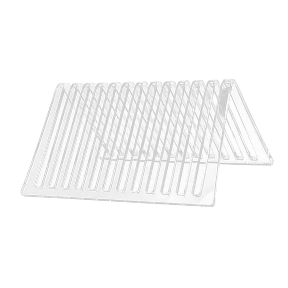 KONTONTY Vinyl Record Display Stand Acrylic Slot Cd Storage Rack for Home Office Shop Organizer Capacity