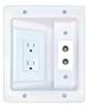 RiteAV 2 BNC Recessed Wall Plate Cable Concealer Management Kit with Power Outlet Hides Cords and Cables view 1