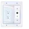 RiteAV CAT6A USBC Recessed Wall Plate Cable Concealer Management Kit with Power Outlet Hides Cords and Cables view 1