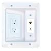 RiteAV CAT5E USBC Recessed Wall Plate Cable Concealer Management Kit with Power Outlet Hides Cords and Cables view 1