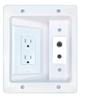 RiteAV 3.5mm F81 Recessed Wall Plate Cable Concealer Management Kit with Power Outlet Hides Cords and Cables view 1
