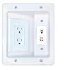 RiteAV Phone Speaker Recessed Wall Plate Cable Concealer Management Kit with Power Outlet Hides Cords and Cables view 1