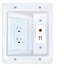 RiteAV RCA-RED Speaker Recessed Wall Plate Cable Concealer Management Kit with Power Outlet Hides Cords and Cables view 1