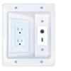 RiteAV 3.5mm USB-3 Recessed Wall Plate Cable Concealer Management Kit with Power Outlet Hides Cords and Cables view 1