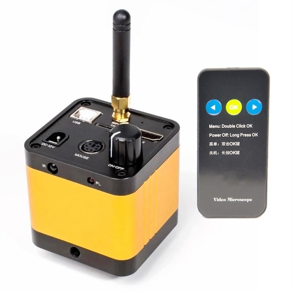 Joebo Microscope Kit 14MP HDMI Industry Microscope Camera Full 1080P Digital Electronic Eyepiece Zoom C-Mount Lens Microscope Lens Adapters (Color : Yellow)
