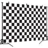 DePhoto 10x8Ft Black and White Checkered Backdrop Checkerboard Racing Race Flag Geometric Texture Boy's 2nd Birthday Party Photography Background Newborn Baby Shower Photo Banner view 2