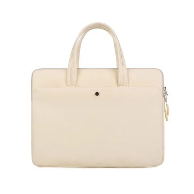 Laptop Bag Case 14-inch Large-capacity Multifunctional Briefcase Waterproof Anti-scratch Wear-resistant Laptop Liner Bag Portable Handheld Storage Bag Laptop Sleeve Case ( Color : Beige , Size : 14" )