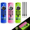 3 Pack Silicone Remote Cover Case, Anti Slip Silicone Protective Case Glow in The Dark with Lanyard(Glow Green & Glow Pink & Blue) view 1