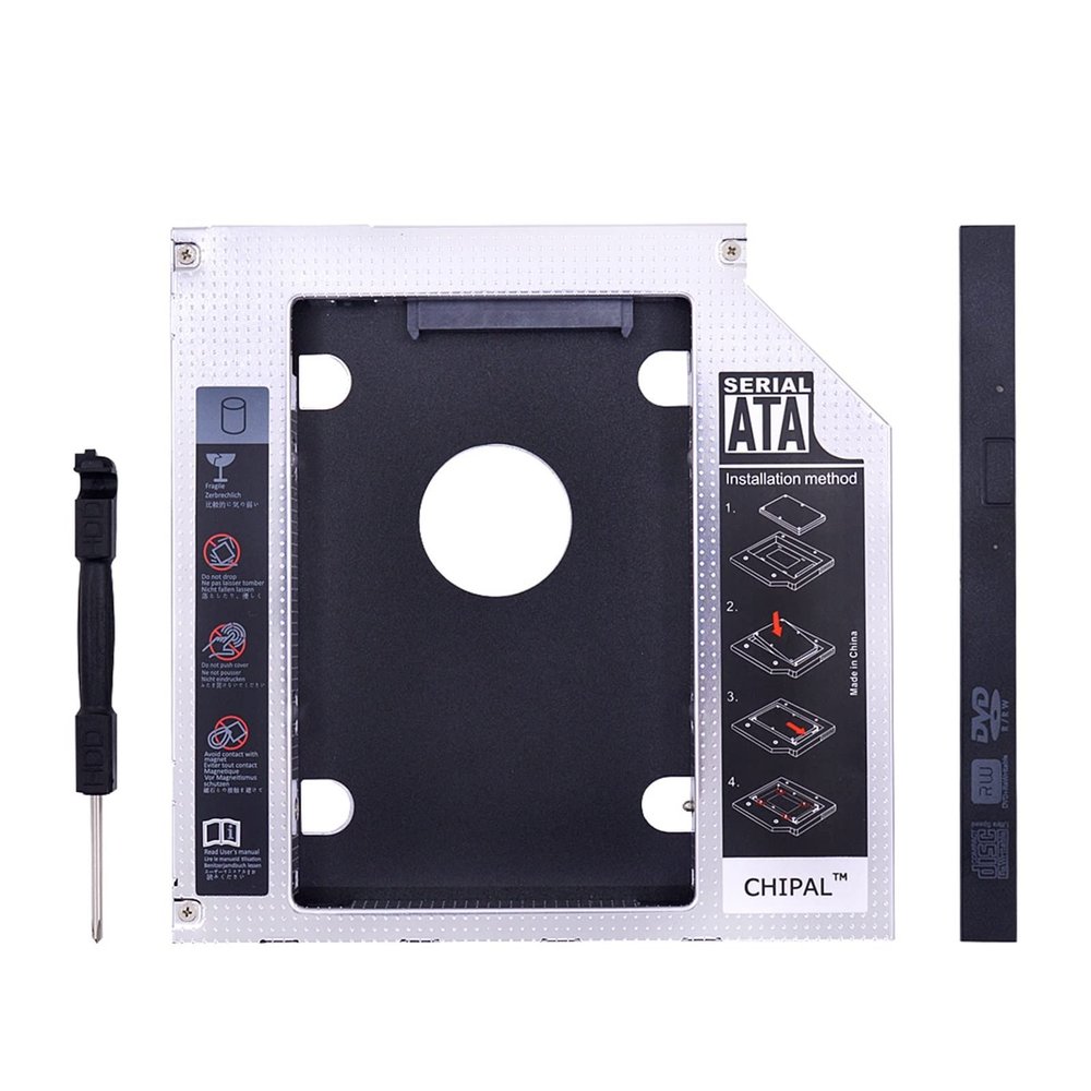 NVVVNX Aluminum 2nd HDD Caddy 9.5mm SATA 3.0 for 2.5" 2tb SSD Case HDD Enclosure with LED for Laptop CD-ROM DVD-ROM
