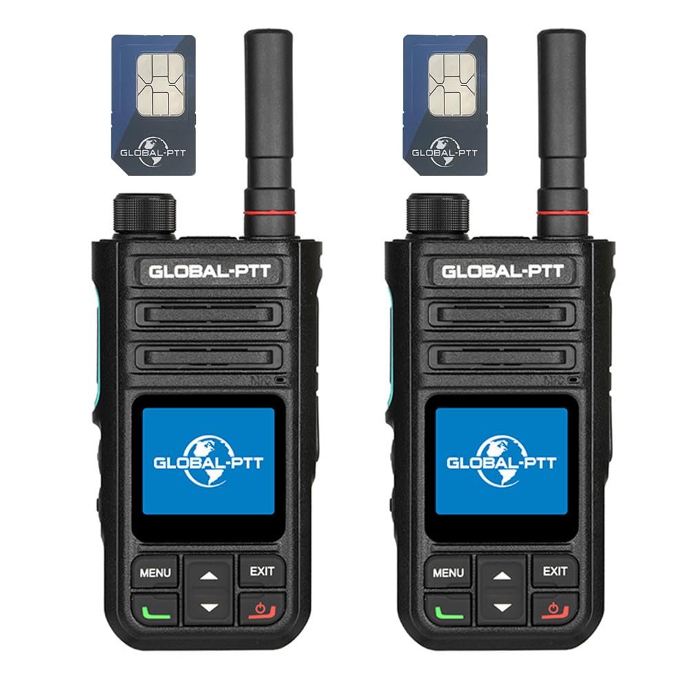 Global-ptt G9 4G POC walkie talkies Two Way Radio Unlimited Long Range Professional Adult LTE intercom More Than 5000 Miles Outdoor Organizer with yearl sim (2PCSwithyearlySIM)