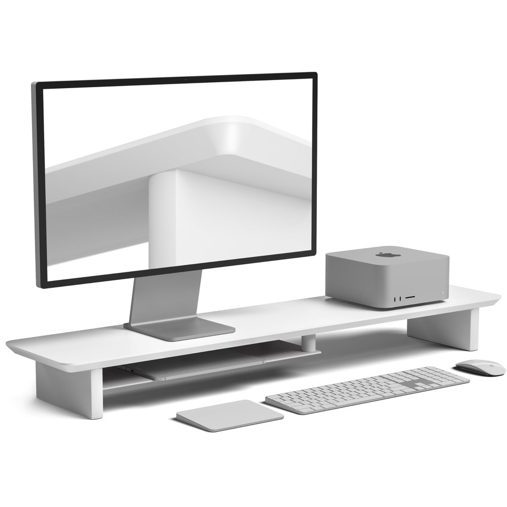 amesoba desk monitor stand (All White, Large)