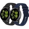 2 Pack Compatible with Garmin Vivoactive 3 / Garmin Vivoactive 5 / Garmin Venu Sq, Quick Release 20mm for Garmin Venu 2 Plus/Forerunner 245/Forerunner 55 Watch Bands (black/navy) view 1