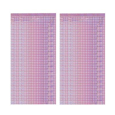 LKXHarleya 2PCS 3.3 x 6.6ft Glitter Foil Fringe Curtains Mini Sequins Foil Curtain Backdrop Birthday Streamers Photo Props Wedding Party Decoration, Pink