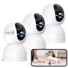 2K Indoor Pan/Tilt Security Camera, 360 WIFI Smart Cameras for Home Security, 3-Pack Pet/Baby Camera w/Motion Detection & Tracking, 2-Way Talk, Color Night Vision, 24/7 Cloud & SD, Works w/Alexa view 1