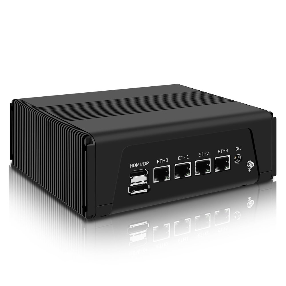 StoneStorm Mini PC 4 i226-v 2.5GbE, Micro Firewall Appliance Ryzen 5 5500u 6-core 12threads up to 4.0GHz Dual DDR4 MAX 64GB, 2 M.2 NVMe, 5 USB, Support 4K Triple Display for Soft Routing (8G/128G)
