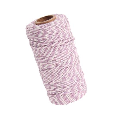ECOLFE Ribbon, Colored Bakers Twine 100 Metres Wedding Party Crafts String Ribbon Cotton 15 Colors - Light Purple
