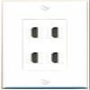 RiteAV 4 HDMI Wall Plate Decorative [White] view 1