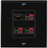 RiteAV CAT6 3 Speaker Wall Plate Decorative [Black] view 1