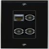 RiteAV CAT7 3 TOSLINK Wall Plate Decorative [Black] view 1
