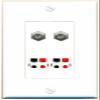 RiteAV 2 Coax 2 Speaker Wall Plate Decorative [White] view 1