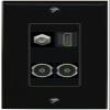 RiteAV Coax HDMI 2 TOSLINK Wall Plate Decorative [Black] view 1