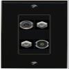 RiteAV 3.5mm 2 Coax TOSLINK Wall Plate Decorative [Black] view 1