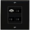 RiteAV Coax 3 USBC Wall Plate Decorative [Black] view 1