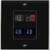 RiteAV HDMI Speaker 2 USB-3 Wall Plate Decorative [Black] view 1