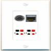 RiteAV 3.5mm CAT7 2 Speaker Wall Plate Decorative [White] view 1
